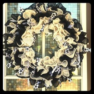 Homemade burlap wreath